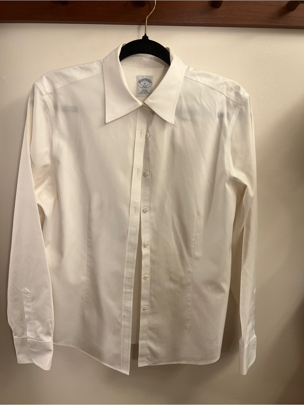 Brooks Brothers White Button-Front Dress Shirt